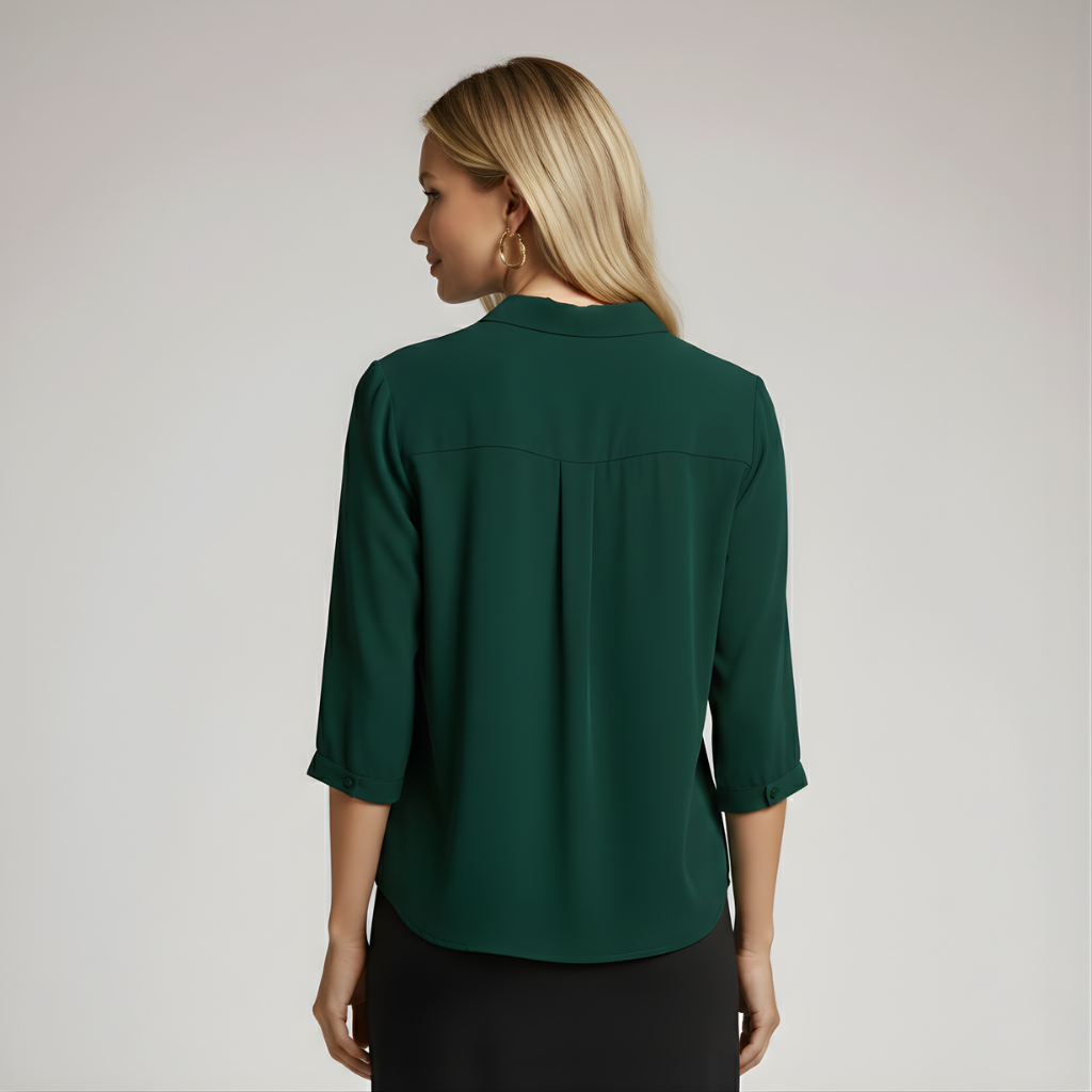 Amelia | Elegant pleated blouse with half sleeves